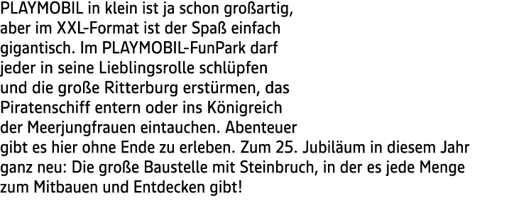 PLAYMOBIL in klein ist ja schon gro artig, aber im XXL Format ist der Spa einfach gigantisch. Im PLAYMOBIL FunPark d...