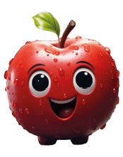 Cute Apple Fruit Character
